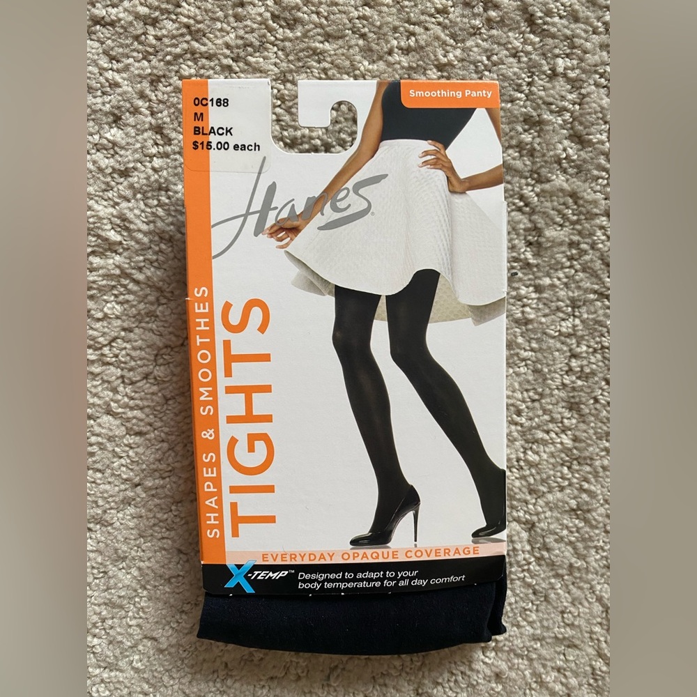 3/$15 - Black Hanes Tights size Medium